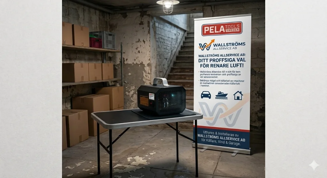 Ozongenerator från PELA Tools med Wallströms Allservice rollup